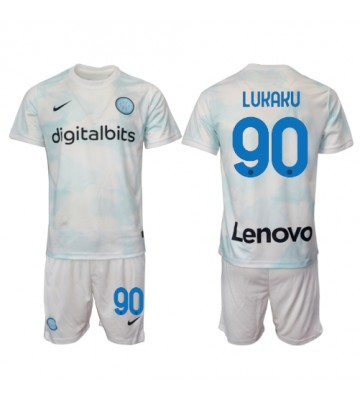Inter Milan Romelu Lukaku #90 Bortedraktsett Barn 2022-23 Kortermet (+ Korte bukser)